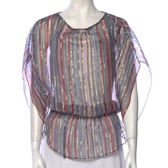 Parker Silk Blouse with Gold Accents - Make Me an Offer! - Picture 1 of 8